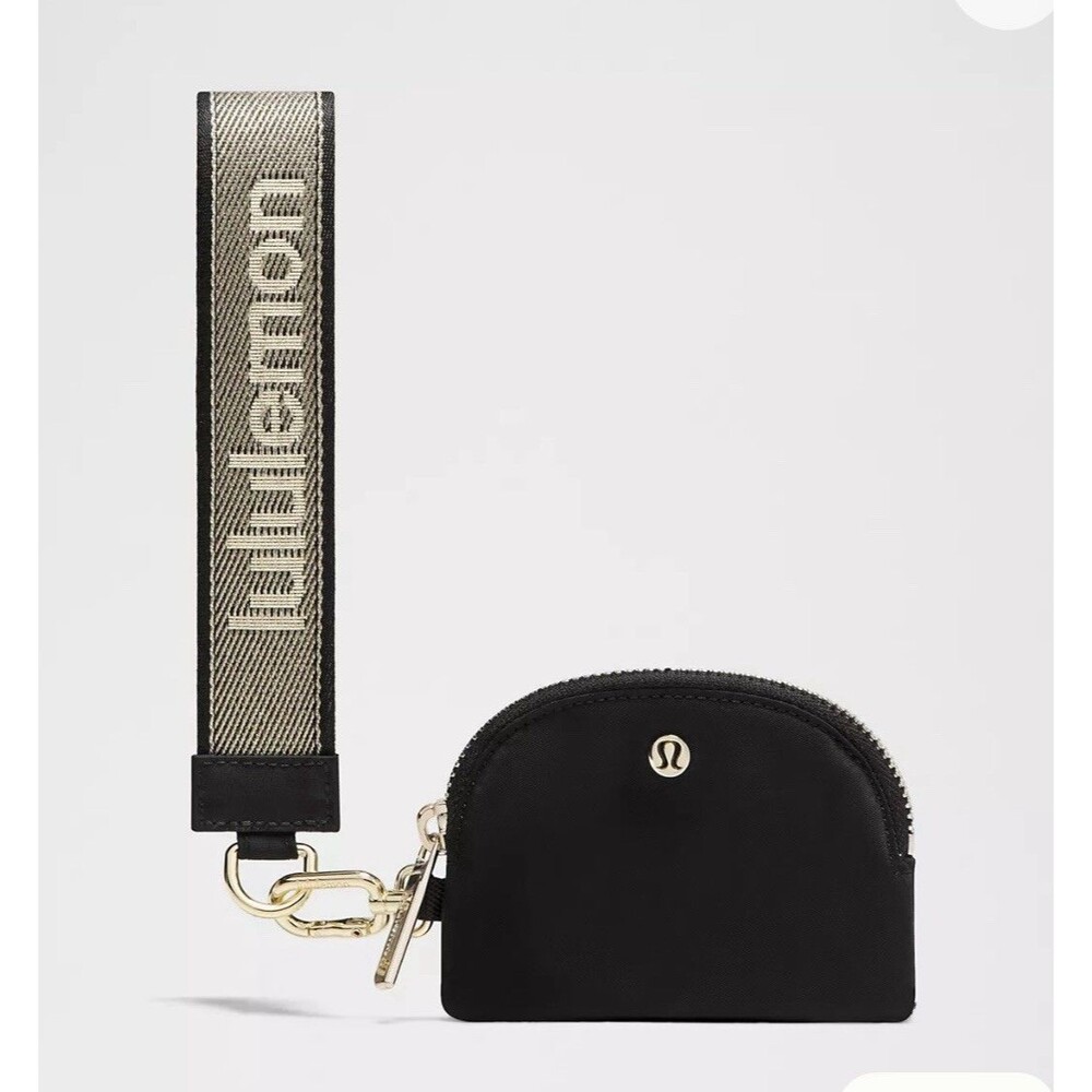 Lululemon Dual Pouch Wristlet Black/Gold NWT - Picture 2 of 6